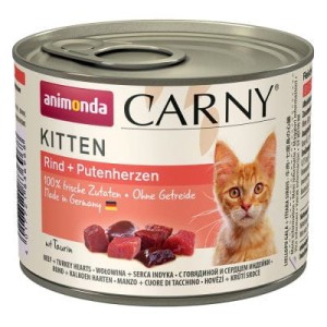 Animonda CARNY Kitten Wołowina i serca indycze 200g