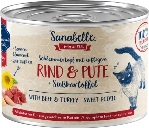 Sanabelle Rind & Pute Wołowina, Indyk i bataty 180 g