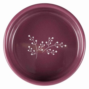Trixie Miska ceramiczna z motywem kwiatów 0,3l/12cm biała/jagodowa