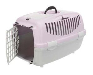 Trixie Transporter Capri 2 XS-S z Plastikowymi Drzwiami 37x34x55cm, liliowy/jasnoszary