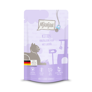 MjAMjAM Wyśmienita cielęcina z olejem z łososia dla kociąt saszetka 125g