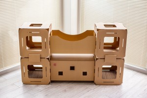 Drapak dla kota KARTONOWY DUŻY domek tunel most