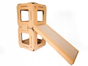 Drapak dla kota KARTONOWY 2 kostka pochylnia domek