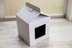 Drapak dla kota KARTONOWY MLEKO domek budka