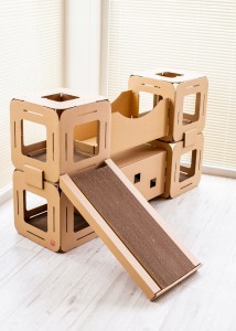 Drapak dla kota MAXI KARTONOWY duży domek mostek