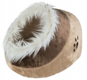 TRIXIE Minou XL Legowisko Budka/Jaskinia 50x41x30 cm,  brązowy/jasny brązowy/biały