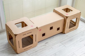 Drapak dla kota KARTONOWY 2x domek tunel do zabawy