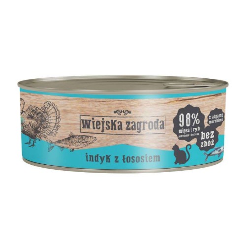 Wiejska Zagroda Kot Indyk z łososiem 85g