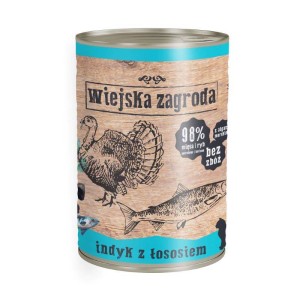 Wiejska Zagroda Kot Indyk z łososiem 400g