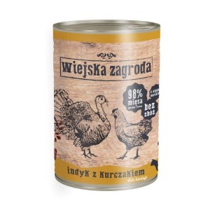 Wiejska Zagroda Kot Indyk z kurczakiem dla kociąt 400g