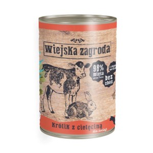 Wiejska Zagroda Kot Królik z cielęciną dla kociąt 400g