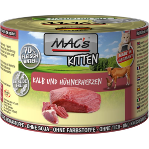 MAC's Kitten Cielęcina i Kurze serca 200g