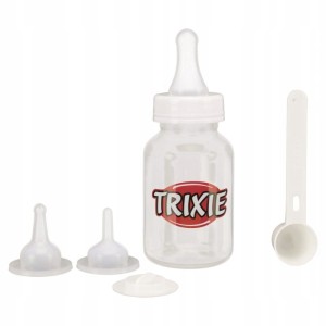 TRIXIE Zestaw Do Karmienia Kociąt, Butelka 120 ml+ 3 Różne Smoczki + Zakrętka + Miarka 10 ml