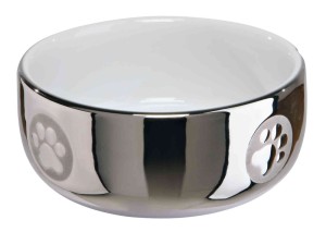 TRIXIE Miska Ceramiczna 0,3l/11cm srebrna/biała