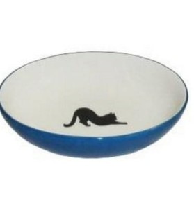 YARRO Miska Ceramiczna Czarny Kot  15,5x11x4cm Niebieska