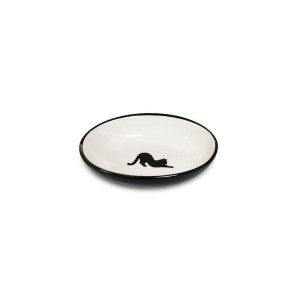 YARRO Miska Ceramiczna Czarny Kot  15,5x11x4cm Czarna