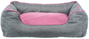 TRIXIE Legowisko Ortopedyczne z Poduszką Vital Junis, 65x50 cm, szary/różowy
