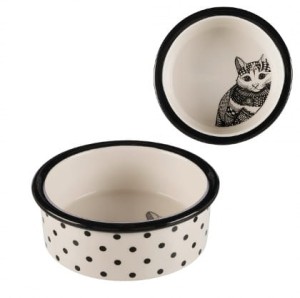 Trixie Miska ceramiczna Zentagle 0,3l/12cm czarna/biała