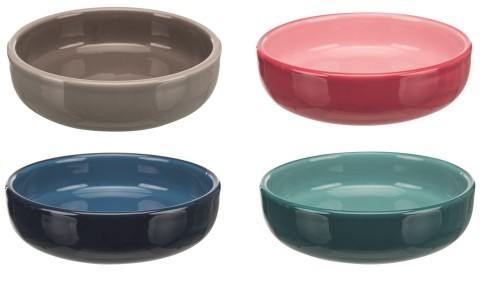 TRIXIE Miska Ceramiczna dla kotów ras krótkonosych 0,3l/15cm  Mix kolorów