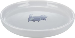 TRIXIE Miska Ceramiczna płaska z motywem kota 0,6l/23cm szara