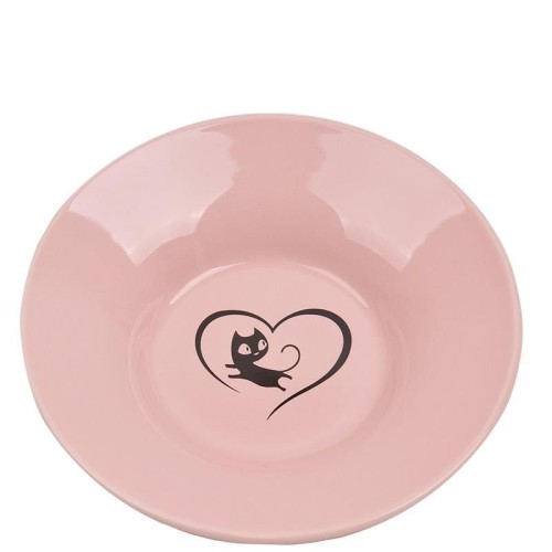 YARRO Miska Ceramiczna Talerzyk z serduszkiem 15,5x3cm różowy 