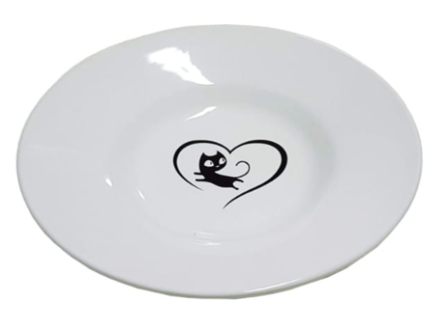 YARRO Miska Ceramiczna Talerzyk z serduszkiem 15,5x3cm biały