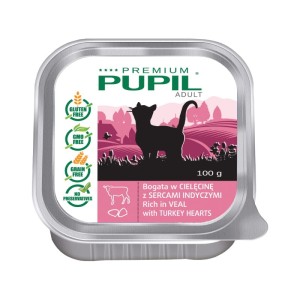 Pupil Premium Cielęcina i Serca Indycze 100 g, Wyprodukowana w Polsce!