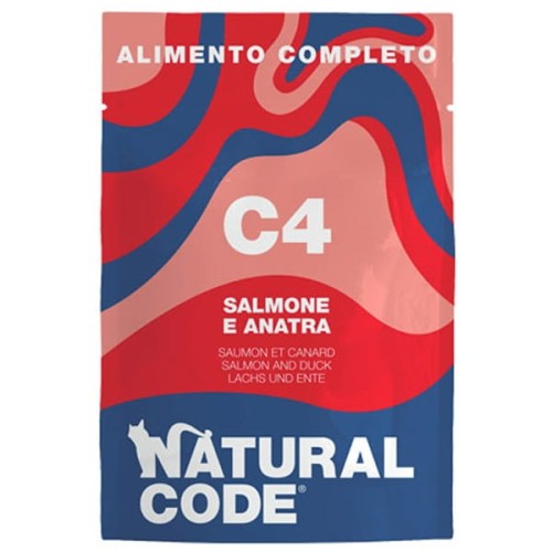 Natural Code Cat C4 Łosoś i Kaczka 70g, Pełnowartościowy Posiłek!