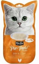 Kit Cat PurrPuree Plus Skin&Coat Kurczak  4x15g  , Wspomaga Kondycję Skóry i Sierści!