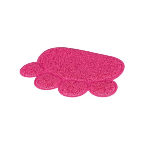 TRIXIE Mata PCV pod Kuwetę 40x30cm, kształt łapy, różowy