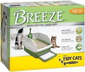 Purina Tidy Cats Breeze System Kuweta z Łopatką, Szufladą, Podkładami i Żwirkiem, gwarantujący eliminację nieprzyjemnych zapachów