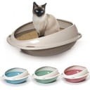 Yarro Owalna Kuweta otwarta profilowana z ramką 57x40x19cm, pudrowy niebieski/pudrowy różowy/beżowy