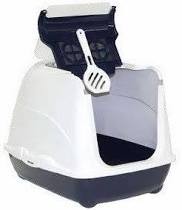 Yarro Flip 1 Kuweta Kryta z Filtrem Węglowym i Łopatką, Otwierana Pokrywa, 39x50x37cm, granatowy 