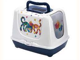 Yarro Trendy Przyjaciele na Zawsze Kuweta Kryta z Filtrem Węglowym i Łopatką, 39,5x50x37,5cm, granatowy