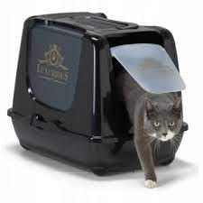 Yarro Trendy Luxurious Kuweta Kryta z Filtrem Węglowym i Łopatką, 39,5x50x37,5cm, czarny/złoty