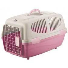 Barry King Transporter z Metalowymi Drzwiczkami 55x35x32,5cm, szary/różowy