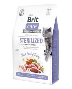 Brit Care Grain Free Sterilised Weight Control Kaczka i Indyk 400 g, Kontrola Wagi Dla Kotów Sterylizowanych!