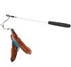 YARRO Wędka z teleskopową rączką z czerwonymi piórkami, 20/52/50 cm