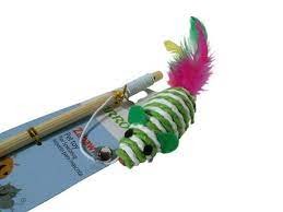 YARRO Wędka z Sizalową Myszką i Piórkami, Patyk Drewniany 35 cm