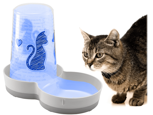 YARRO Tasty Dozownik na karmę lub wodę, 1,5l, Zakochany kot