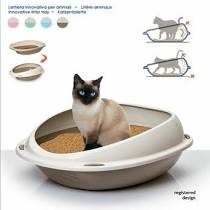 Yarro Owalna Kuweta otwarta profilowana z ramką 45x36x15,5 cm, pudrowy niebieski/pudrowy różowy/pudrowa zieleń/beżowy