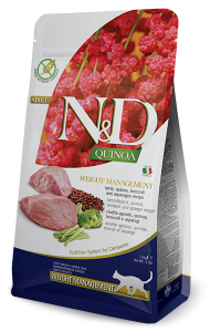 N&D Cat Quinoa Jagnięcina z Quinoa, Brokułami i Szparagami Redukcja Wagi 300g 