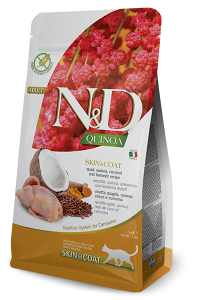 N&D Cat Quinoa Przepiórka z Quinoa, Kokosem i Kurkumą, Skóra&Sierść 300g 