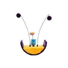YARRO Zabawka Dla Kota Półkole z Wędkami, Pomponami i Dzwoneczkami, fioletowy/żółty