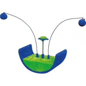 YARRO Zabawka Dla Kota Półkole z Wędkami, Pomponami i Dzwoneczkami, zielony/niebieski