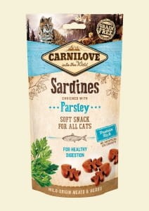 Carnilove Cat Snack Fresh Semi-Moist (Półmiękkie) Sardynki z Pietruszką, Zdrowe Trawienie, 50g 