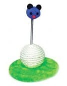 Yarro Drapak Mini Mysz z Kulą Sizalową, 18x12x18 cm, zielony/niebieski