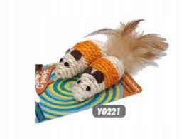Yarro Mysz Sizalowa z Piórkiem 7 cm, 1 szt