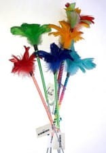 Diamond Pets Wędka 3 Piórka i Koraliki Plastikowe (model 3)