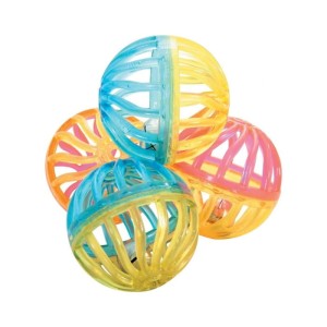 ZOLUX Zestaw 4 Piłeczek z Dzwonkami Dla Kota, średnica 4 cm, mix kolorów